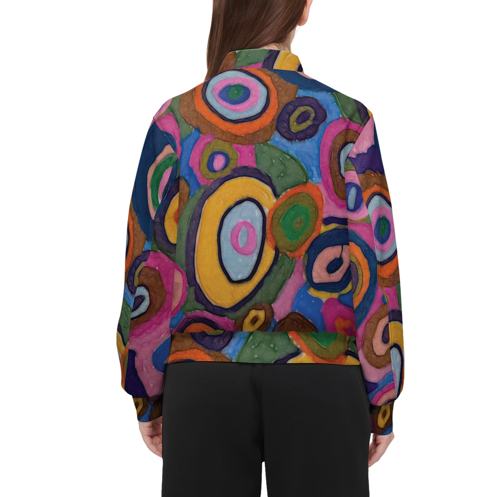 Warm Autumn Bubbles Women's Warm-Up Synthetic Fill Bomber Jacket
