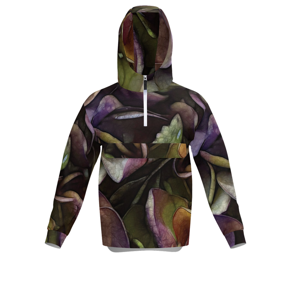 October Flowers 5 Unisex Fleece-Lined Quarter Zip Pocket Hoodie