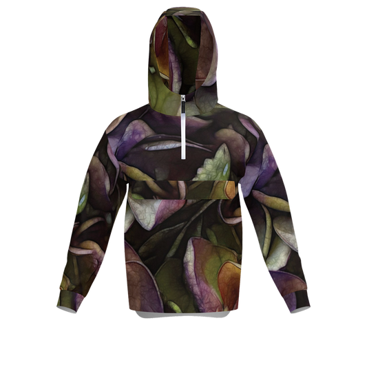 October Flowers 5 Unisex Fleece-Lined Quarter Zip Pocket Hoodie