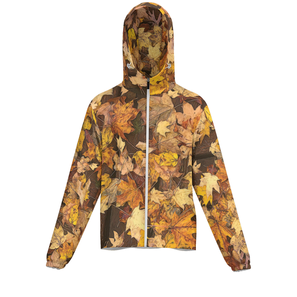 Late October Leaves No 3 Unisex Lightweight Hooded Windbreaker- Water Resistant