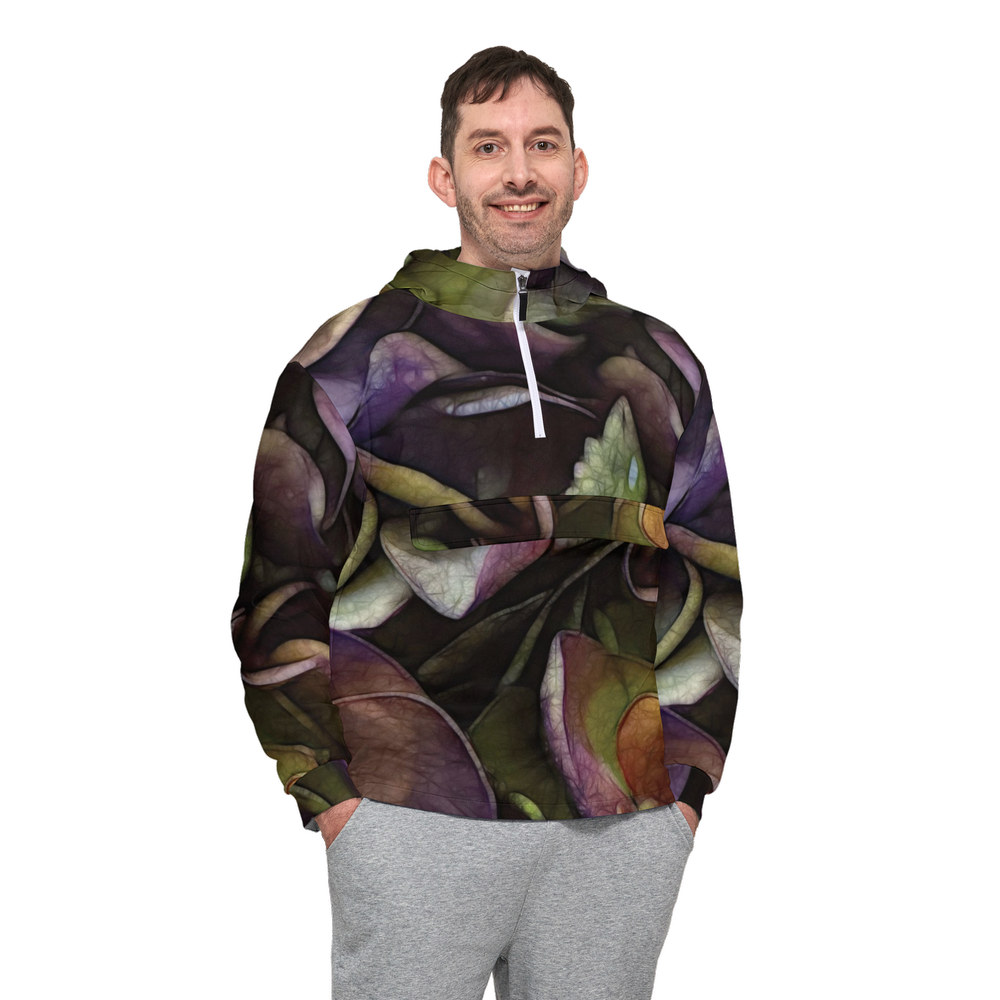 October Flowers 5 Unisex Fleece-Lined Quarter Zip Pocket Hoodie