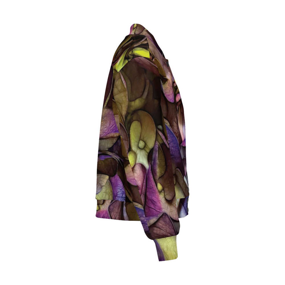 October Flowers 4 Women's Double Layered Bomber Sports Jacket-Techno Scuba Knit