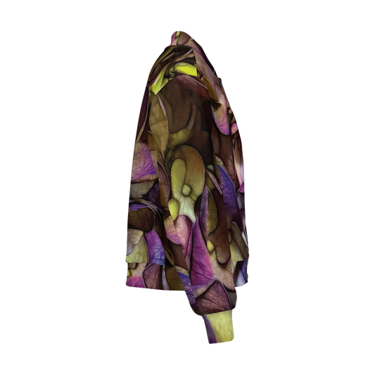 October Flowers 4 Women's Double Layered Bomber Sports Jacket-Techno Scuba Knit
