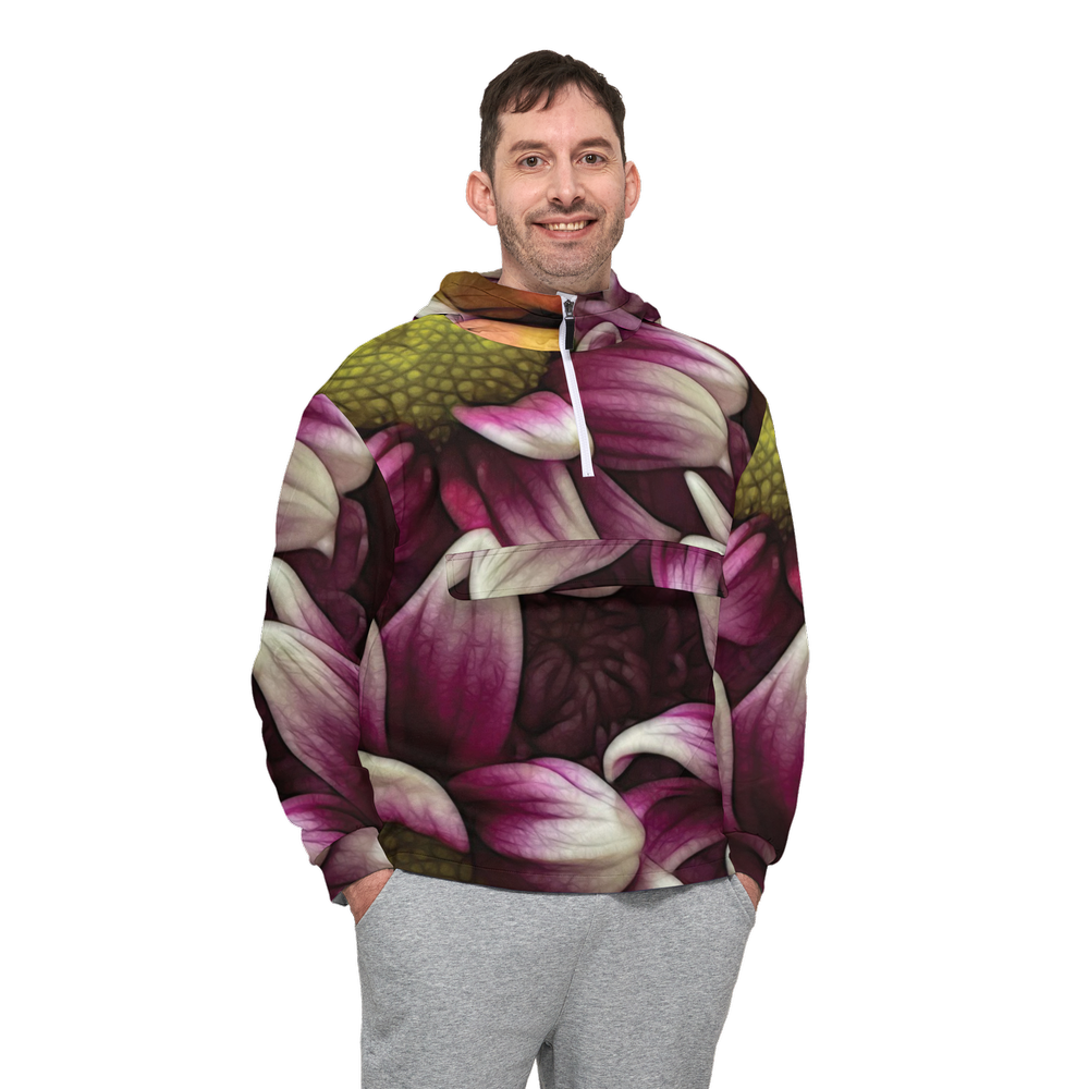 October Flowers 7 Unisex Fleece-Lined Quarter Zip Pocket Hoodie