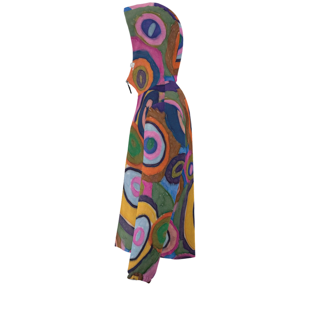 Warm Autumn Bubbles Unisex Lightweight Hooded Windbreaker- Water Resistant