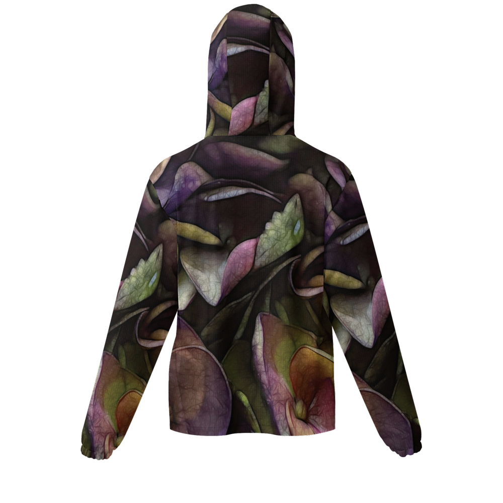 October Flowers 5 Unisex Lightweight Hooded Windbreaker- Water Resistant