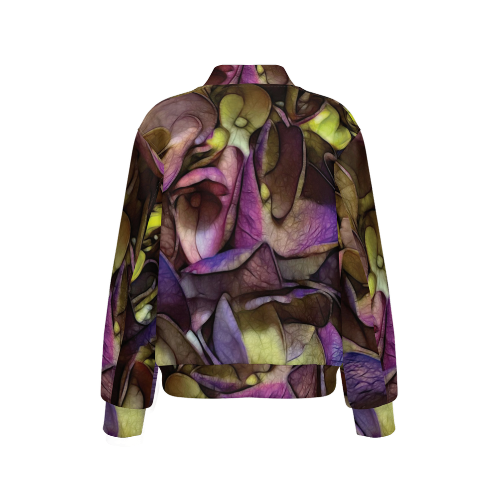 October Flowers 4 Women's Double Layered Bomber Sports Jacket-Techno Scuba Knit