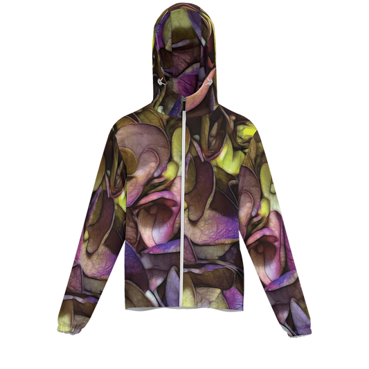 October Flowers 4 Unisex Lightweight Hooded Windbreaker- Water Resistant