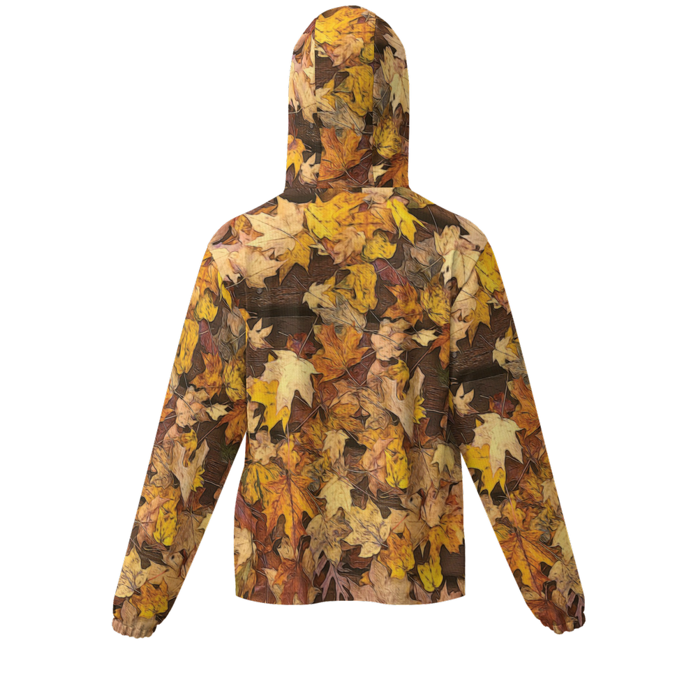 Late October Leaves No 3 Unisex Lightweight Hooded Windbreaker- Water Resistant