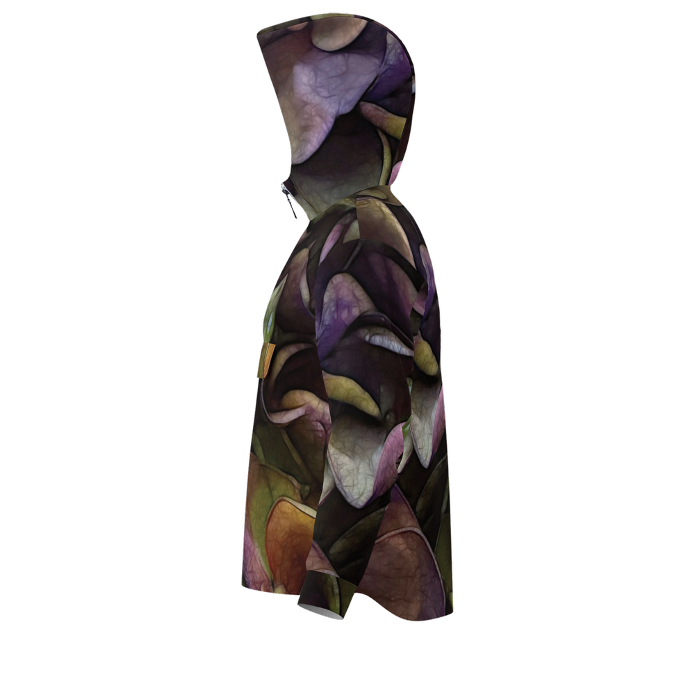 October Flowers 5 Unisex Fleece-Lined Quarter Zip Pocket Hoodie