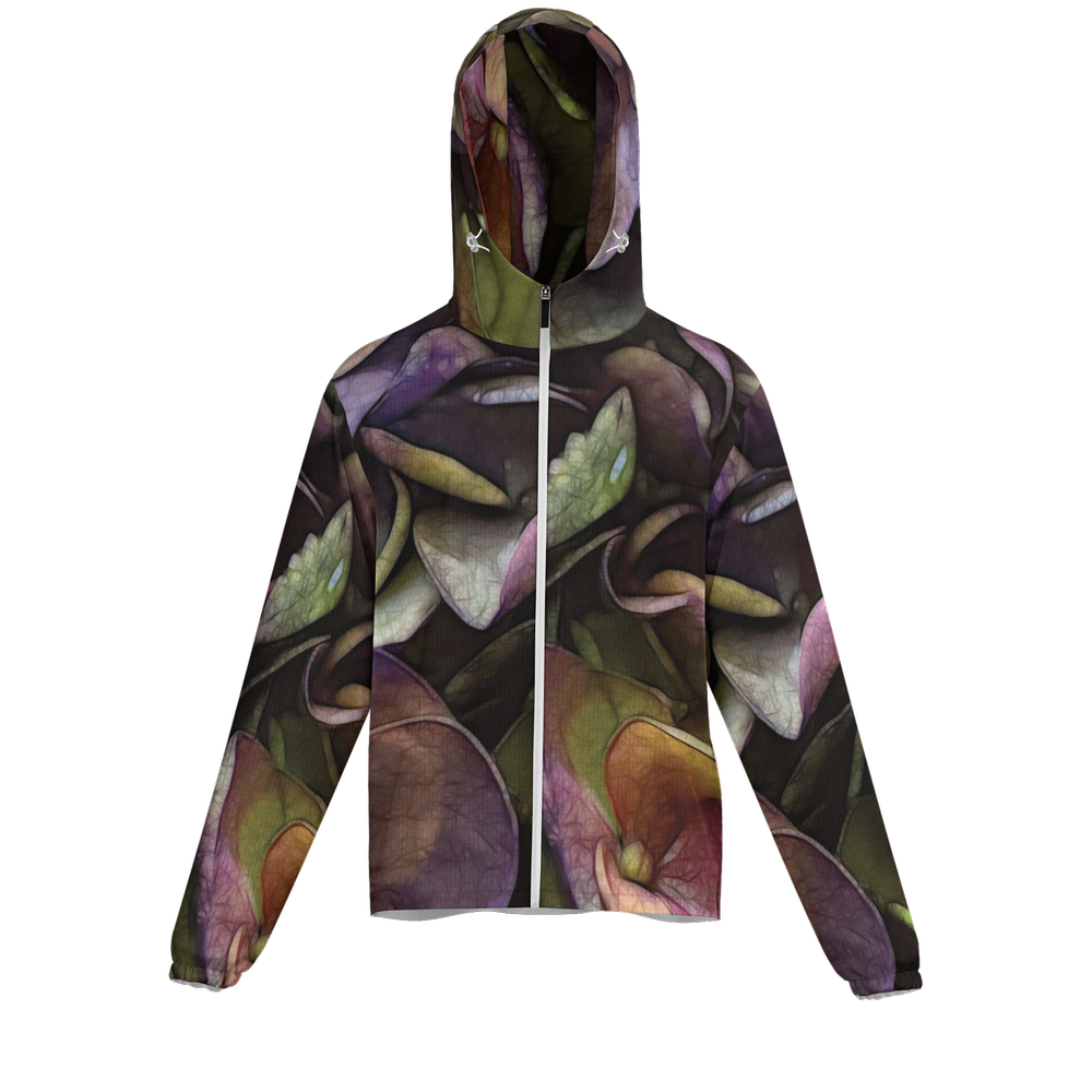 October Flowers 5 Unisex Lightweight Hooded Windbreaker- Water Resistant