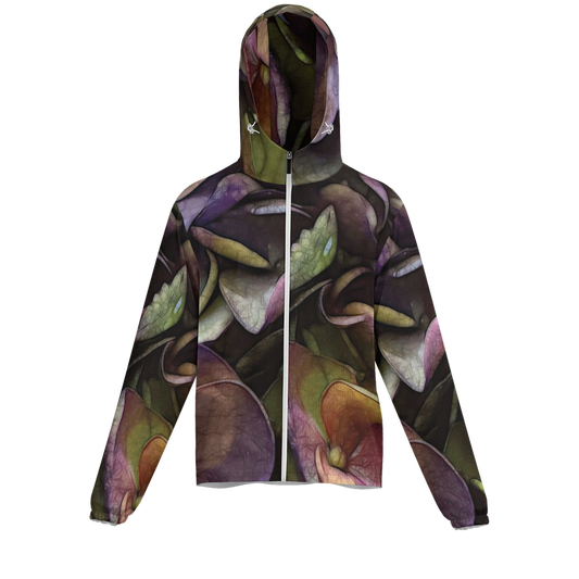 October Flowers 5 Unisex Lightweight Hooded Windbreaker- Water Resistant