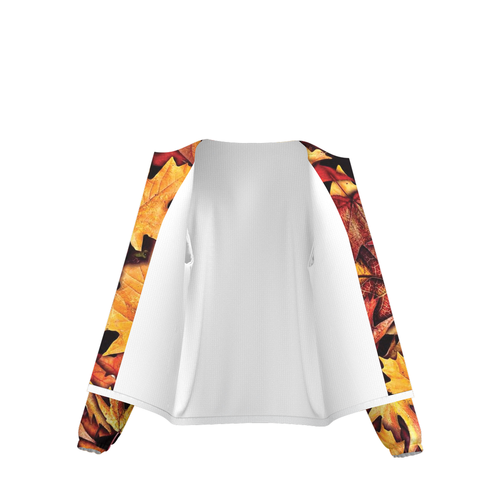 Fall Leaves Pattern Unisex Lightweight Hooded Windbreaker- Water Resistant