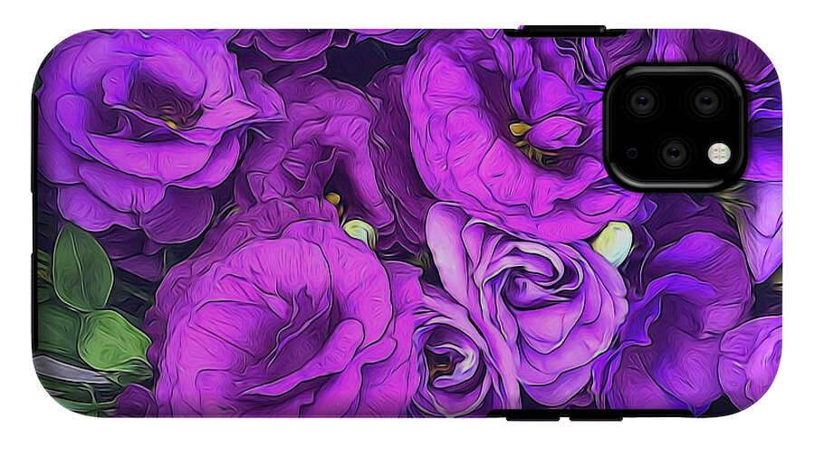 Purple Lisianthus Flowers - Phone Case