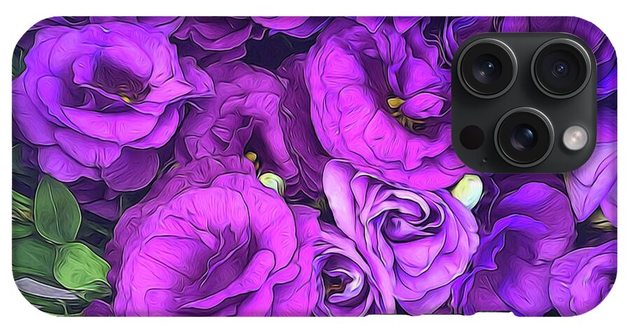 Purple Lisianthus Flowers - Phone Case