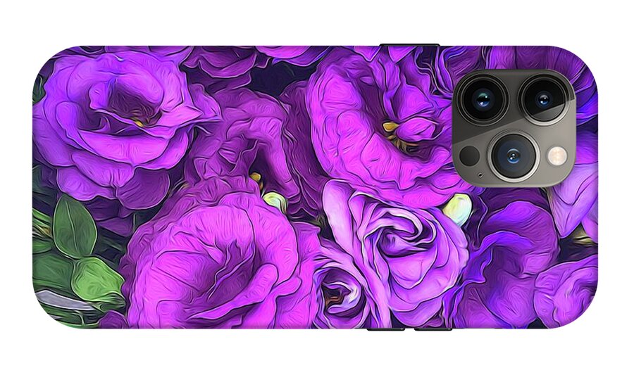 Purple Lisianthus Flowers - Phone Case