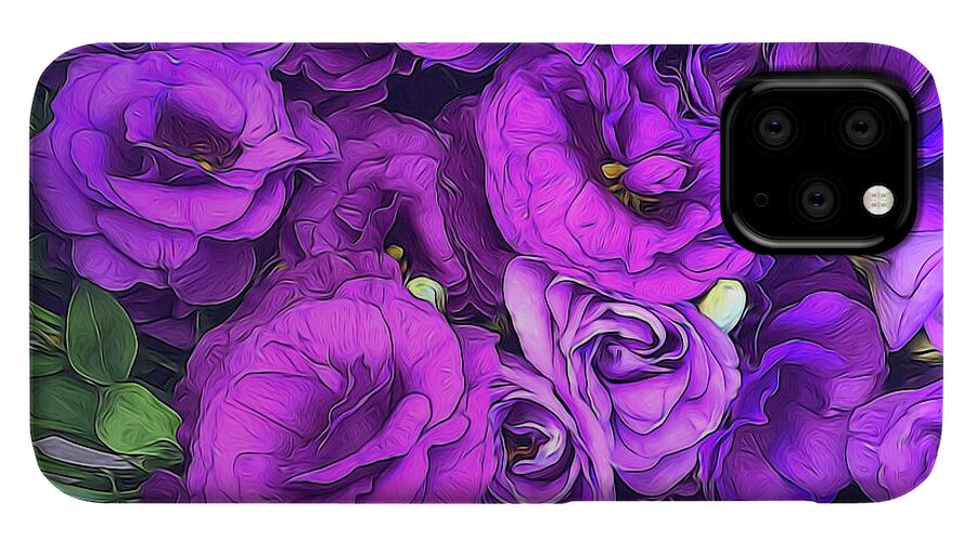 Purple Lisianthus Flowers - Phone Case