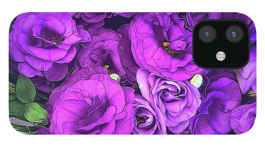 Purple Lisianthus Flowers - Phone Case