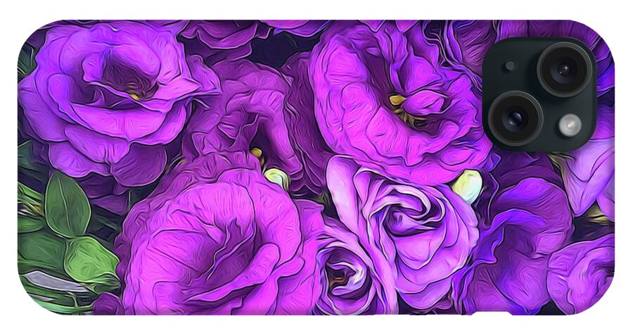 Purple Lisianthus Flowers - Phone Case