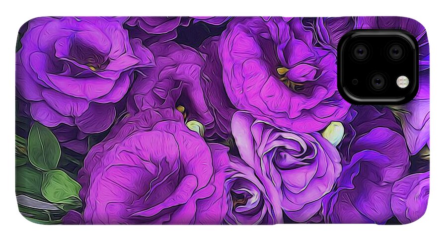 Purple Lisianthus Flowers - Phone Case