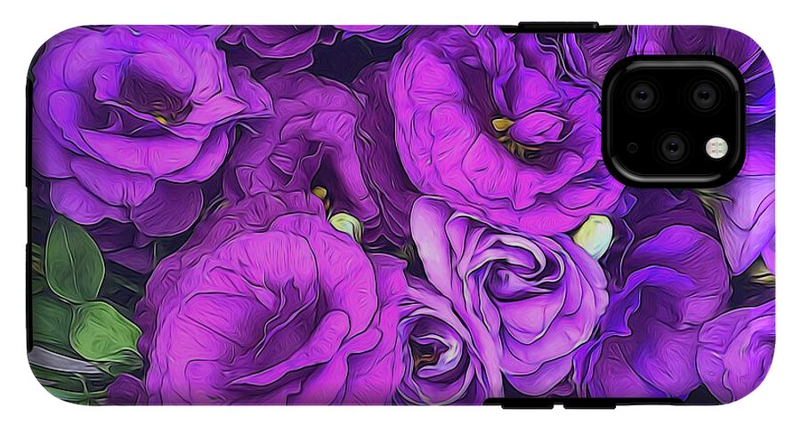 Purple Lisianthus Flowers - Phone Case