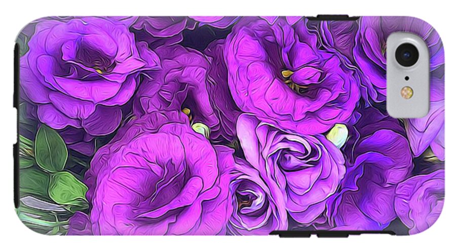Purple Lisianthus Flowers - Phone Case