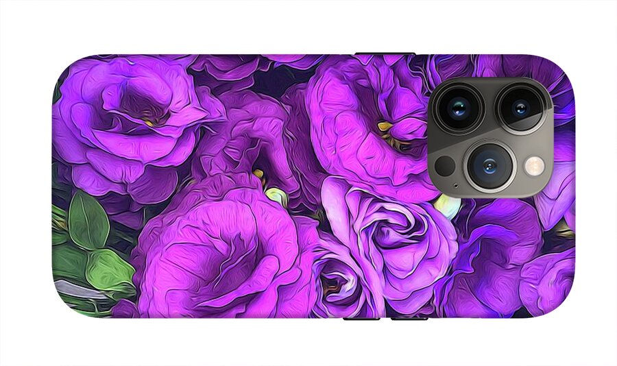 Purple Lisianthus Flowers - Phone Case