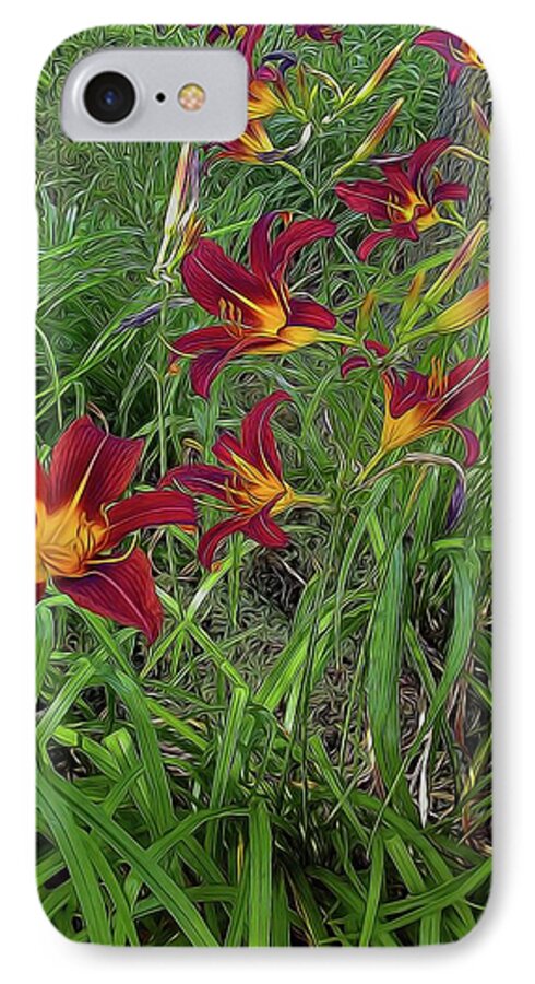 Red Tigerlily Garden - Phone Case
