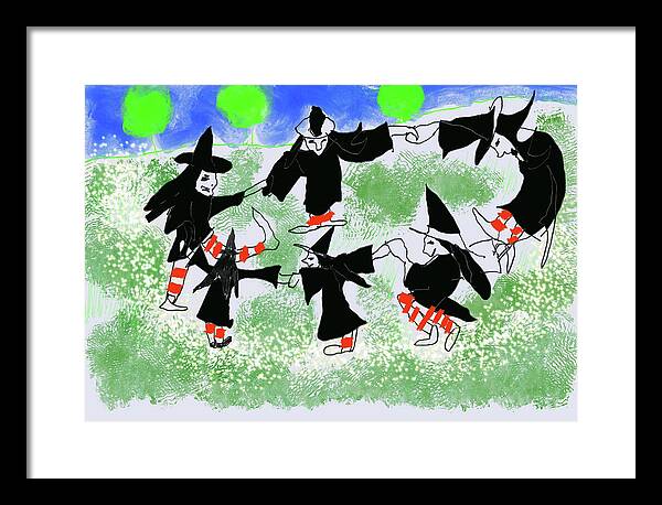 Six Witches Dancing - Framed Print
