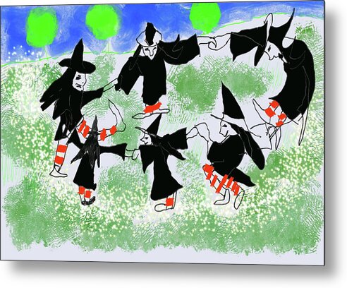 Six Witches Dancing - Metal Print