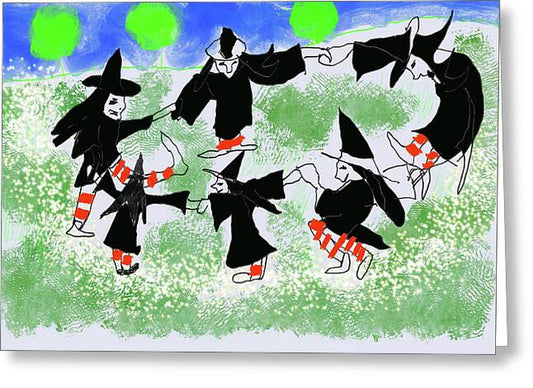 Six Witches Dancing - Greeting Card