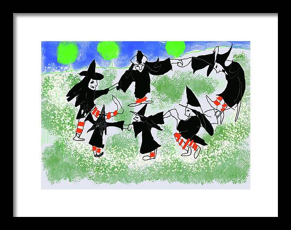 Six Witches Dancing - Framed Print