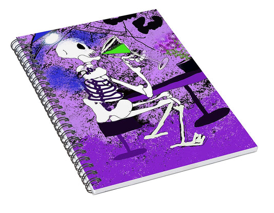 Skeleton Sipping Margarita - Spiral Notebook