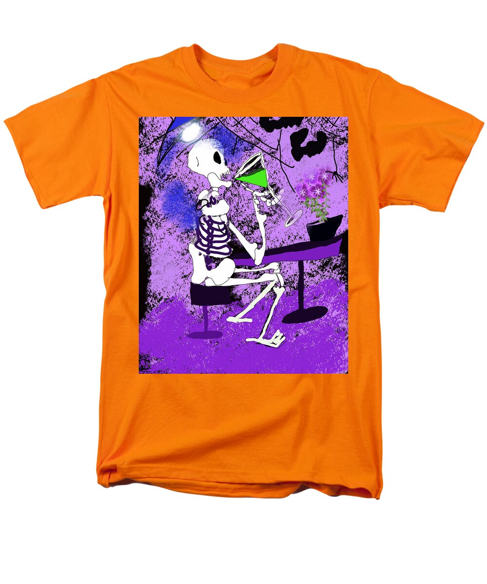 Skeleton Sipping Margarita - Men's T-Shirt (Regular Fit)
