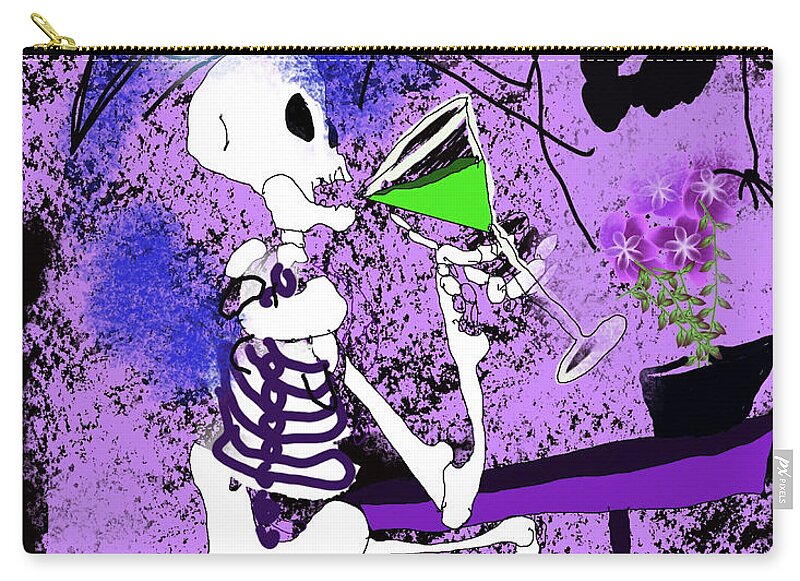 Skeleton Sipping Margarita - Zip Pouch