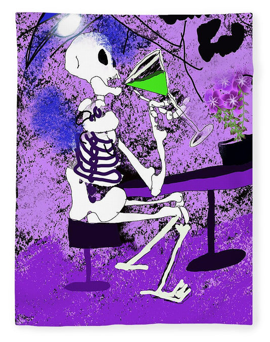 Skeleton Sipping Margarita - Blanket