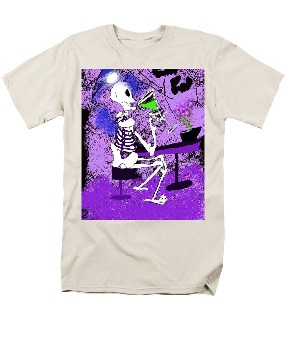 Skeleton Sipping Margarita - Men's T-Shirt (Regular Fit)