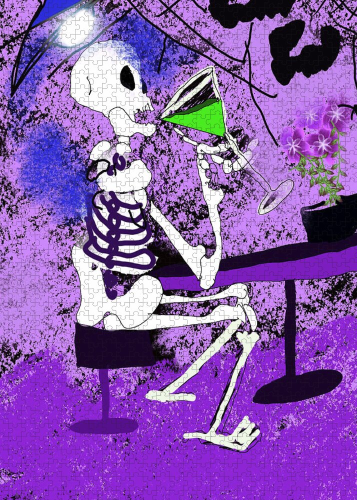 Skeleton Sipping Margarita - Puzzle