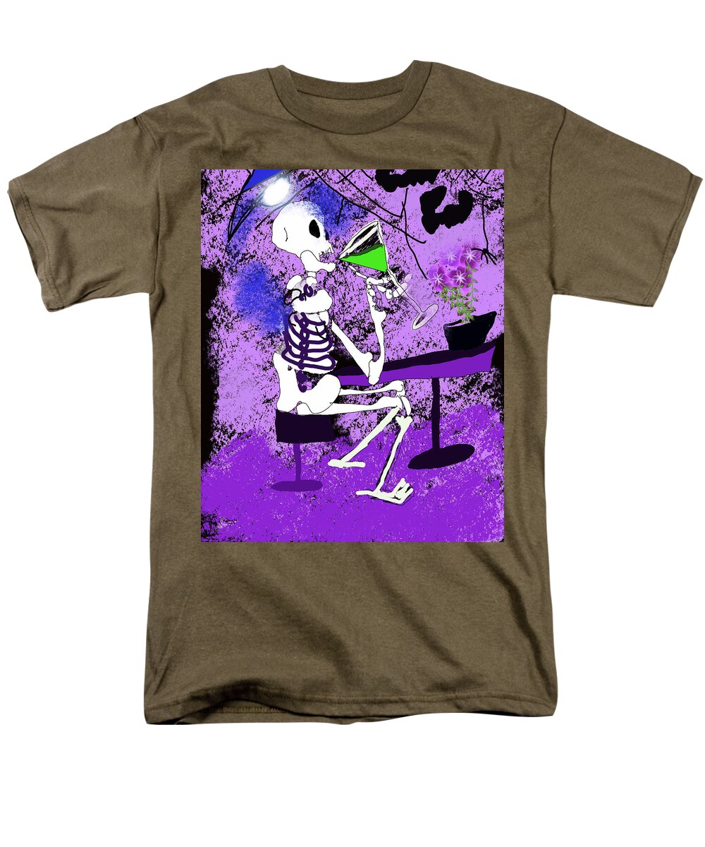 Skeleton Sipping Margarita - Men's T-Shirt (Regular Fit)