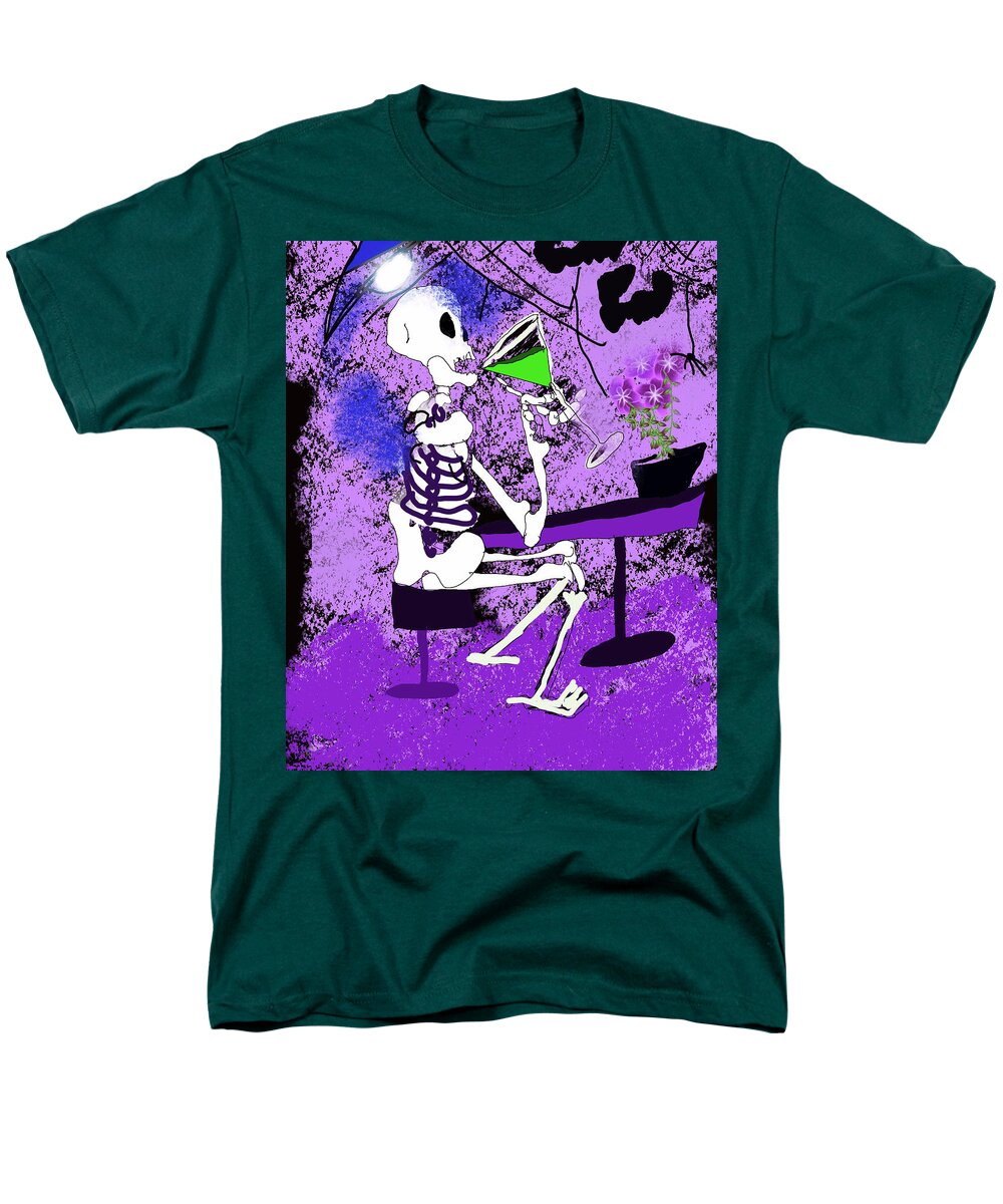 Skeleton Sipping Margarita - Men's T-Shirt (Regular Fit)