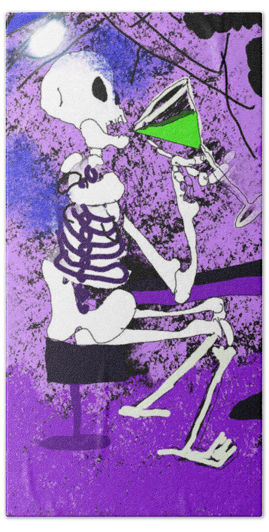 Skeleton Sipping Margarita - Beach Towel