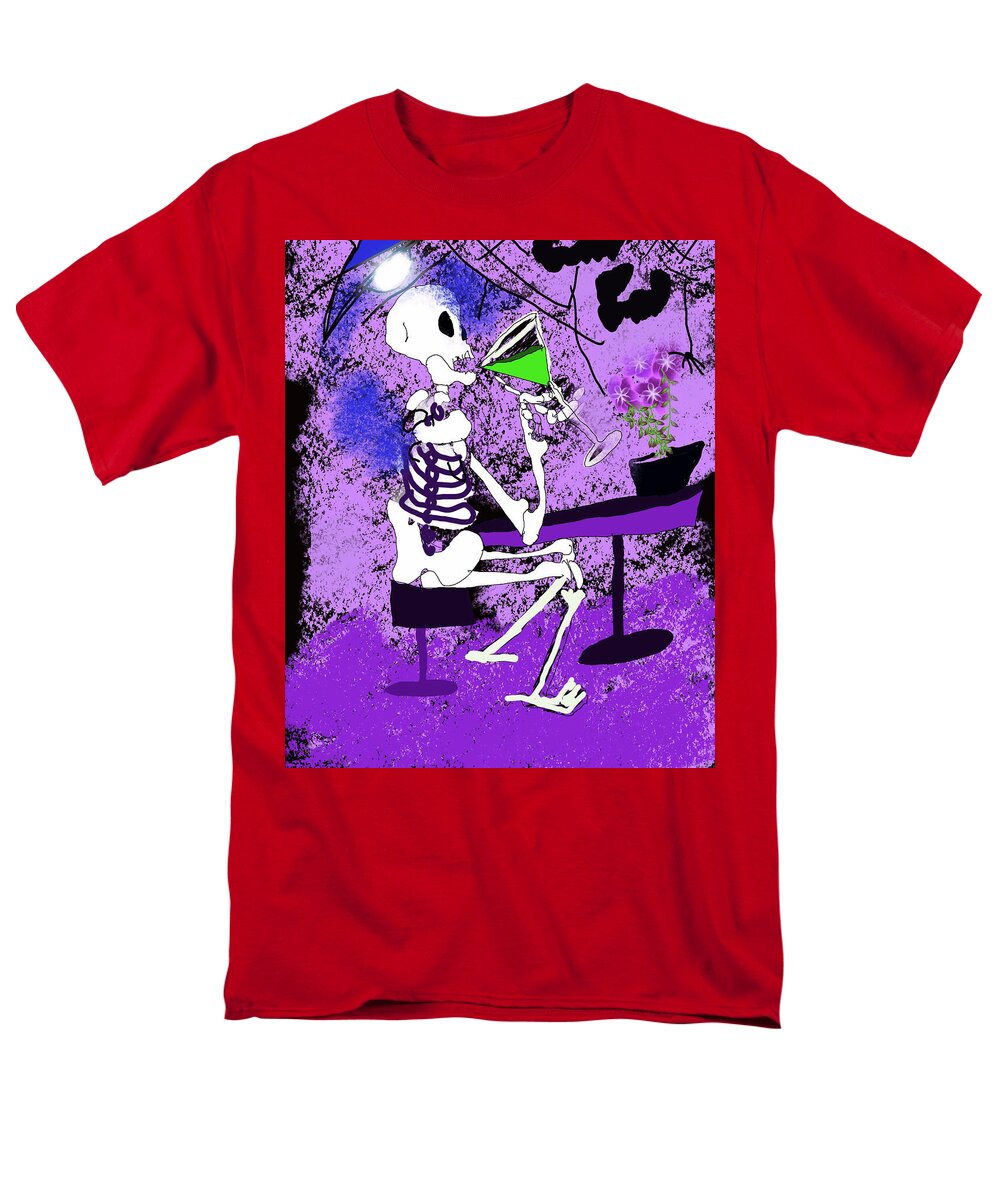 Skeleton Sipping Margarita - Men's T-Shirt (Regular Fit)