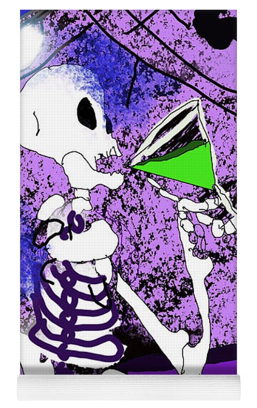 Skeleton Sipping Margarita - Yoga Mat