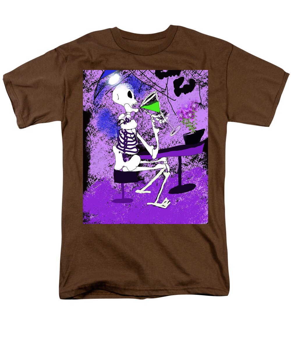 Skeleton Sipping Margarita - Men's T-Shirt (Regular Fit)