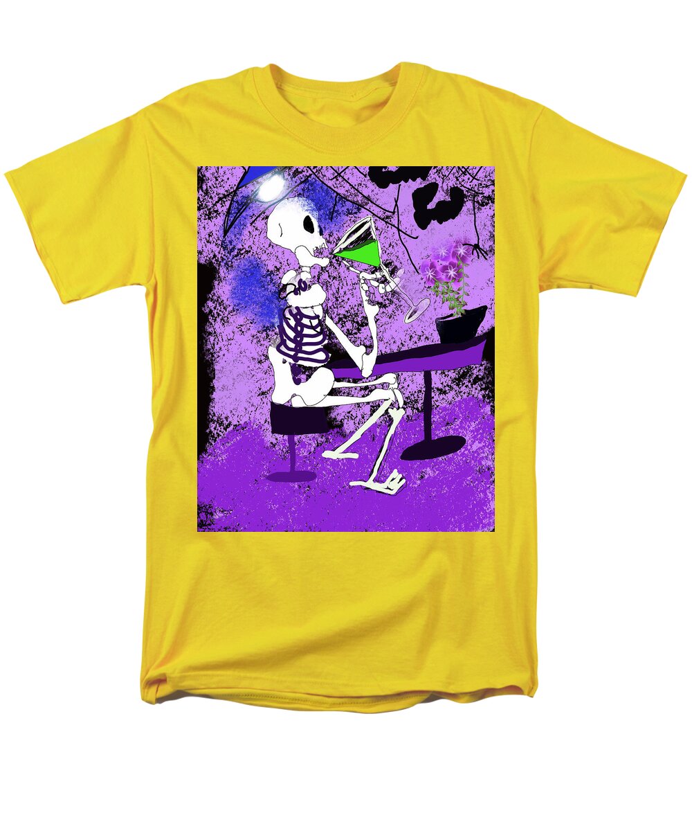 Skeleton Sipping Margarita - Men's T-Shirt (Regular Fit)