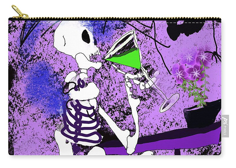 Skeleton Sipping Margarita - Zip Pouch