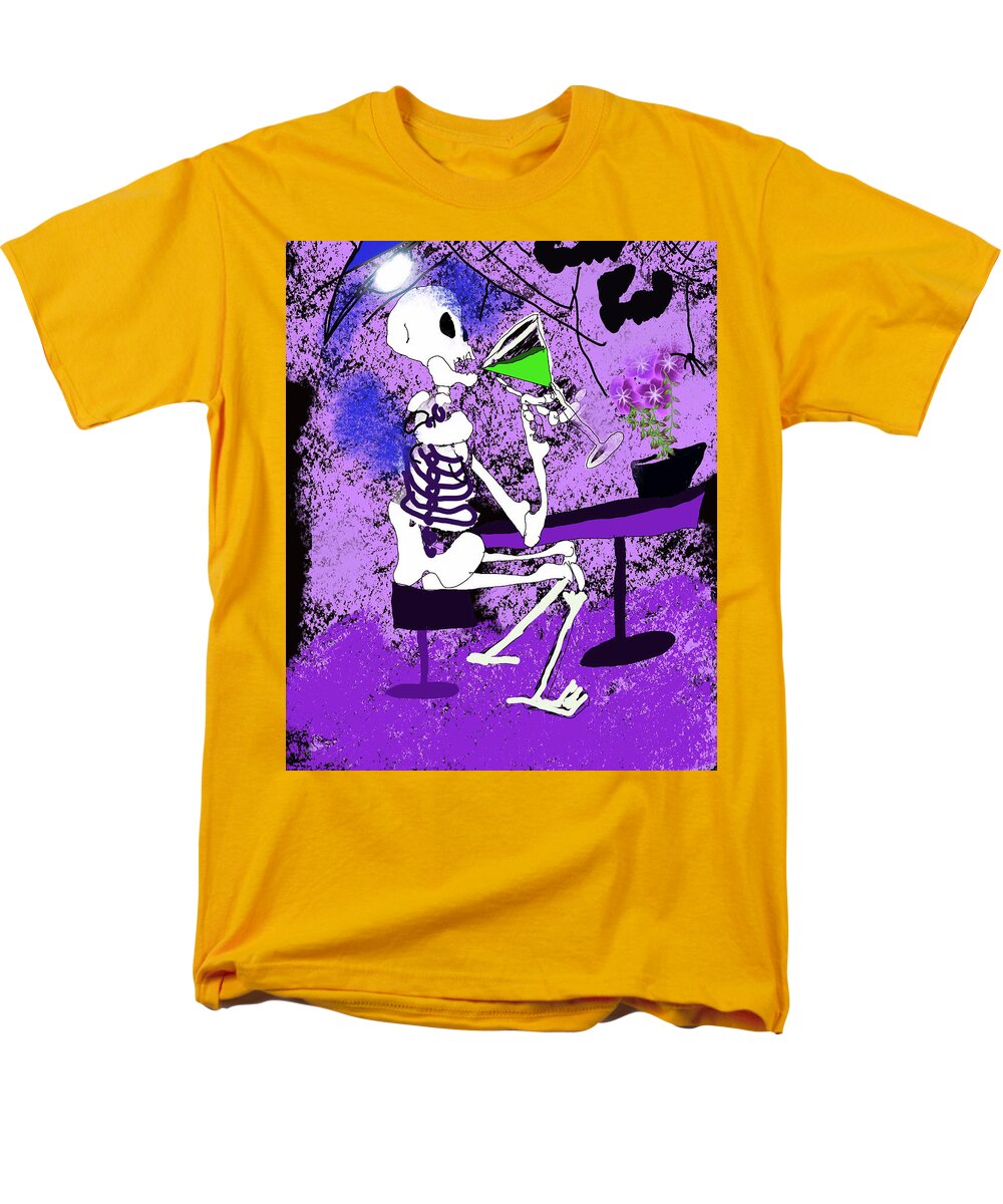 Skeleton Sipping Margarita - Men's T-Shirt (Regular Fit)