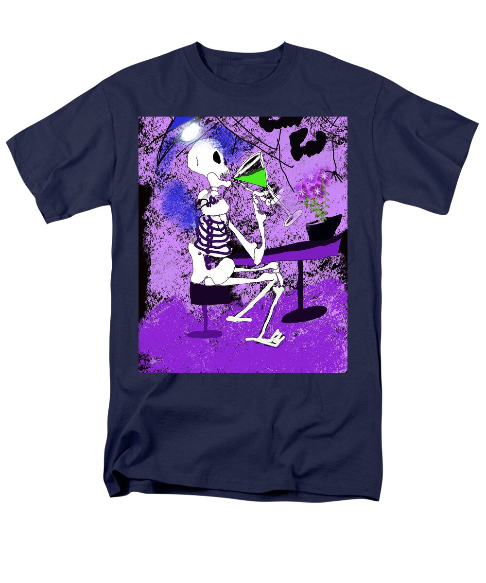 Skeleton Sipping Margarita - Men's T-Shirt (Regular Fit)