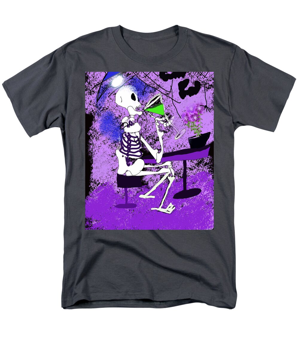 Skeleton Sipping Margarita - Men's T-Shirt (Regular Fit)