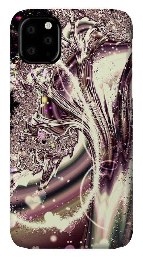 Sometimes I can See Your Sould Silver Liquid Fractal - Phone Case